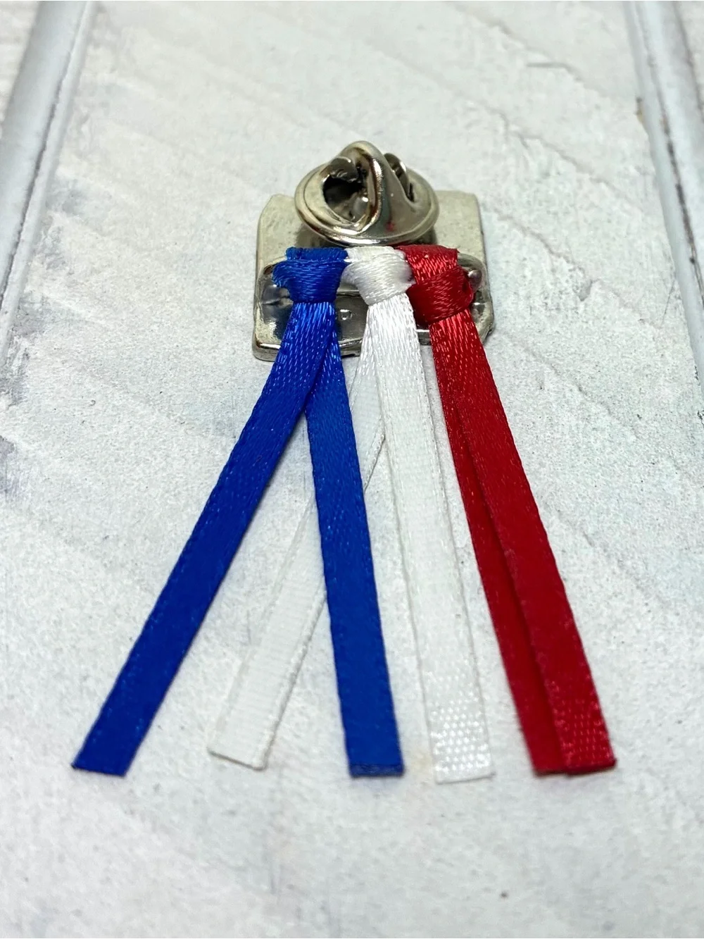 One Nation Under God Pin Silver Hue American Flag W/Tassels Patriotic Lapel 2”
